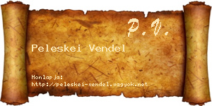 Peleskei Vendel névjegykártya
